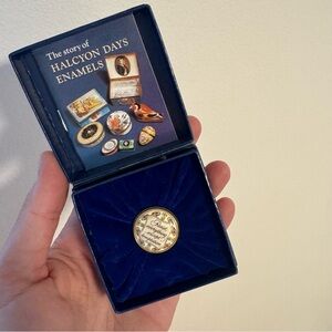 Halcyon Days Enamel Box with Gold Accents